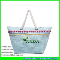 China LUDA korea fashion ladies handbag paper straw beach handbags trendy laides handbags factory