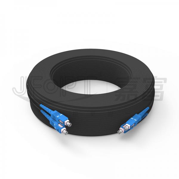 Quality FRP Black Fiber Optic Patch Cord LSZH UV Resistant Autosupported Drop Cable for sale