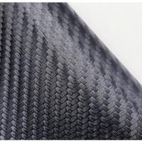 Quality Flame Retardant Black PVC Leather 0.6mm Carbon Fiber Embossed Leather for sale