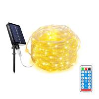 China Outdoor Solar String Lights 8 Modes Leather Wire Fairy Lights 100 LED for sale