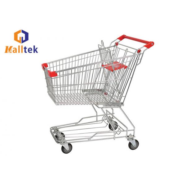 Quality Retail Store 100L Asian Style Supermarket Shopping Trolley , Mini Supermarket Trolley for sale