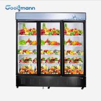 China Three Layer Glass Door Freezer Hollow Tempered Coated Heating Front Freezer 1305L factory