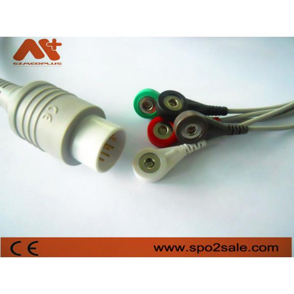 Quality 5 Lead Snap Patient Monitor Cables Nihon Kohden 11 Pin Cable ECG for sale