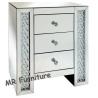 China Crystal Diamond Design Mirrored Chest of Drawer Bed Side Table factory