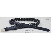China Zinc Alloy Buckle Ladies Braided Belts , Navy Wide Braided Belt With Gold Buckle factory