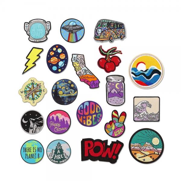 Quality Embroidery Woven Patch Label Sew On Applique Polyester Material for sale