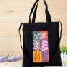 China Black 100 Cotton Promotional Gift Bags With Silk Screen Printing Hot Stamping factory