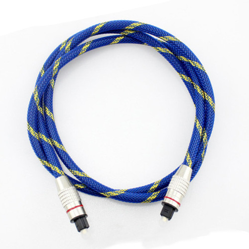 Quality Optical Digital Audio Cable Male to Male Gold Plated Knited Blue Rope 5.1 for for sale