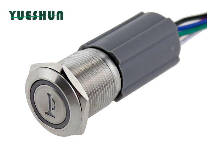 china Car Horn Anti Vandal 1NO1NC long life Push Button Switch With Connector , 7 Led