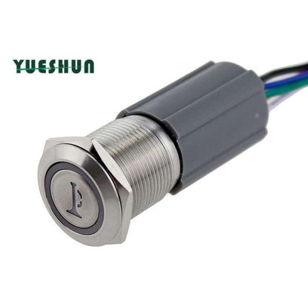 Quality Car Horn Anti Vandal 1NO1NC long life Push Button Switch With Connector , 7 Led Color For Choice for sale