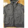 China Quilted Padded Leather Motorcycle Jacket Black Brown Hooded Collar factory