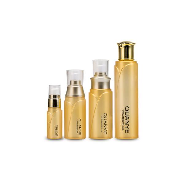 Quality Golden Pearl Plastic Lotion Bottles Set For Beauty Products , Airless Lotion Bottle for sale
