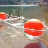 China Small Flat Bottom Fishing Boat , 2 Pedals Glass Floor Boat With Inflatable Air Floats factory