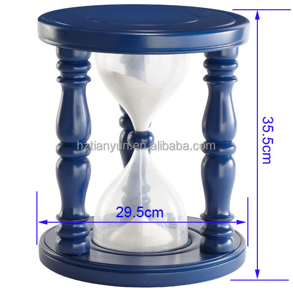 Quality 24 Hours Sand Clock Hourglass Sand Timer For Kid Wooden Stool for sale