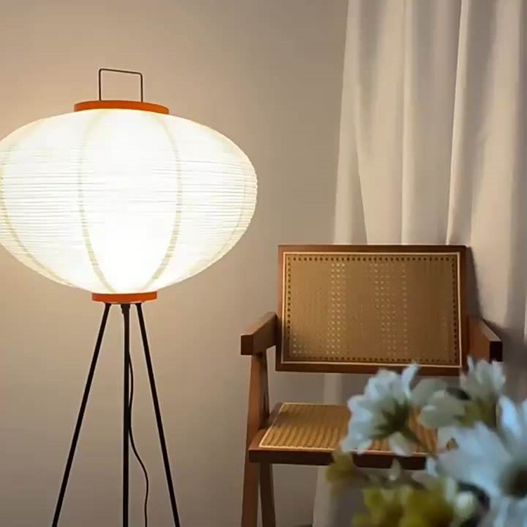 China LED Metal Art Deco Floor Lamp Modern Rice Paper Floor Lamps 120cm X 53cm factory