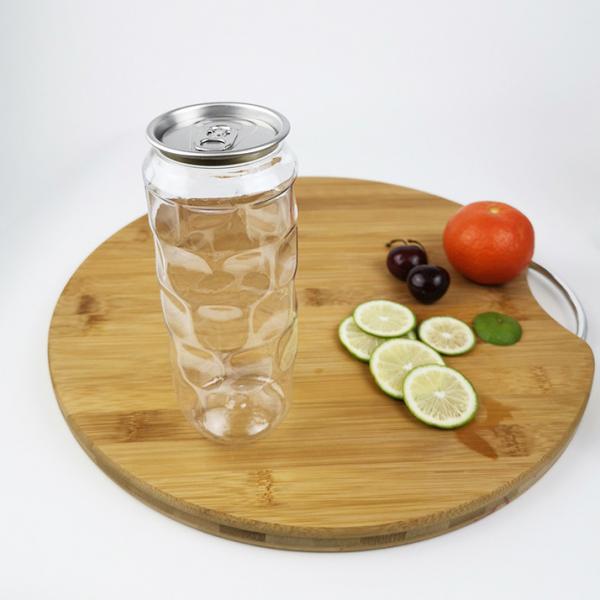 Quality 500ml Empty Clear PET Containers Jars With Easy Pull Cover Cold Pressed Juices for sale