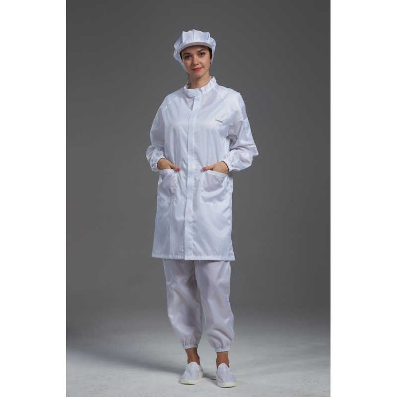 anti static esd cleanroom white lab coat autocla