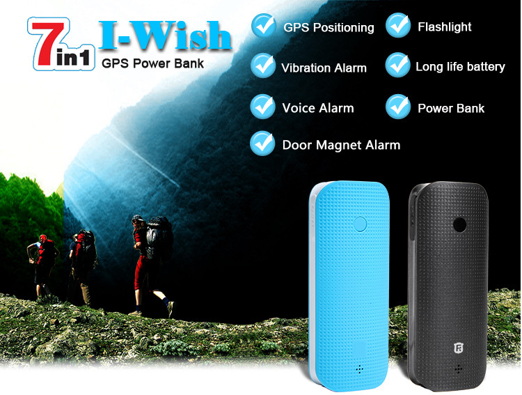 China Funtional magnetic personal gps anti-lost tracker power bank 4500MA/door car burglar alarm for sale