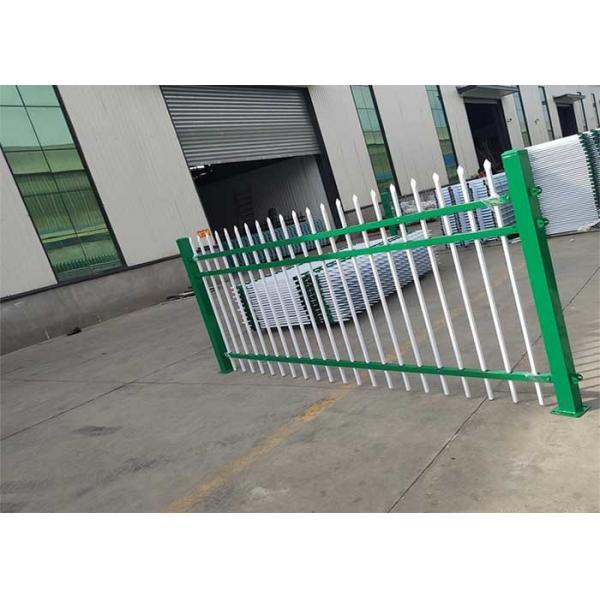 Quality Green Powder Coating Picket Top H3m Tubular Metal Fence for sale