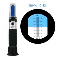 China 2017 RHB-32ATC Hand Held Brix Refractometer For Sugar Beer Brix Test Optical 0-32% Brix ATC Refractometer Meter Refratom factory