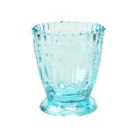 China Recycled Blue Glass Candle Jars Ribbed 4OZ Small Coloured Glass Candle Holders factory