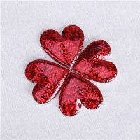 China Glitter Heart Applique Holographic Heart Applique Applique Crafts For Valentine Card Decoration factory
