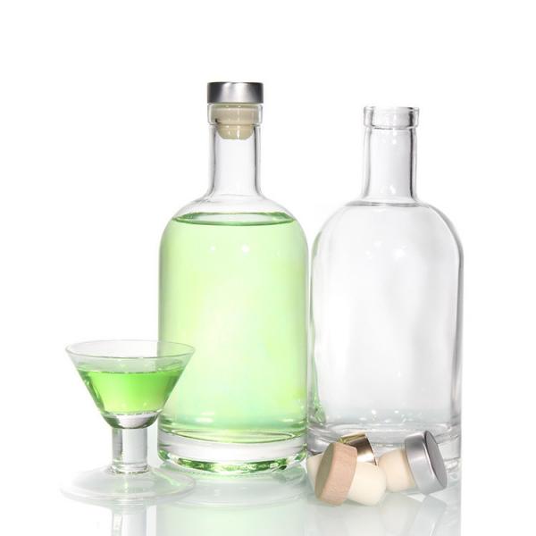 Quality 375ml Custom Glass Liquor Bottles Flask Clear For Alcoholic Spirits for sale