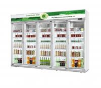 China Danfoss Compressor White Large Commercial Refrigerator Glass Door For Beverage Cooler factory