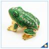 China Wholesale Metal Frog With Crystal Jewelry Box Cute Trinket Box For Gifts SCJ753 factory