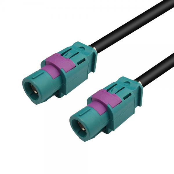 Quality Female To Female HSD Cable Assembly 4 Pins Z Code Waterblue Color for sale