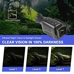 Quality 1080P Digital Monocular Night Vision Long Range 1200Mega Pixel for sale