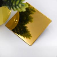 China Titanium Gold Color Coated Stainless Steel Sheet Mirror Finish Customize Size for sale