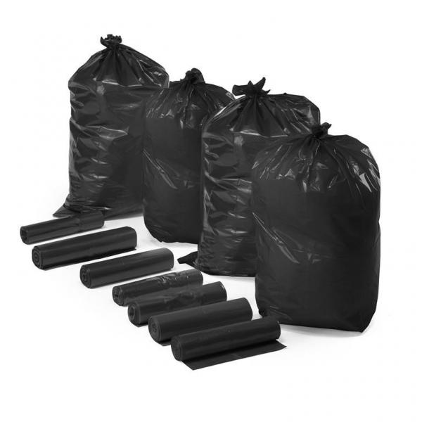 Quality Extra Strong HDPE Recyclable Garbage Bags Custom Printed Black Color for sale