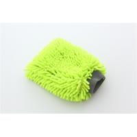China Green color high quality double side microfiber chenille car cleaning detailing house cleaning wash mitts/gloves factory
