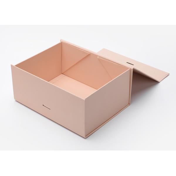 Quality Light Pink Flat Foldable Packaging Box Rigid Customized Design 2mm Thickness for sale