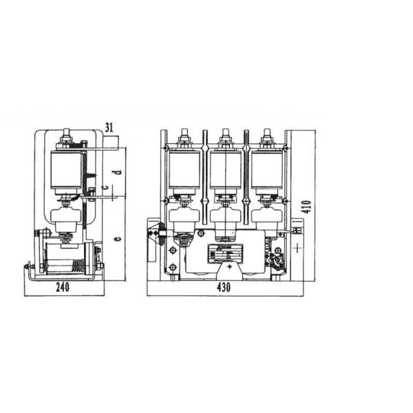 Quality High Voltage Vacuum Contactor Unit 7.2kV 400A Transformers Capacitive Loads Control for sale