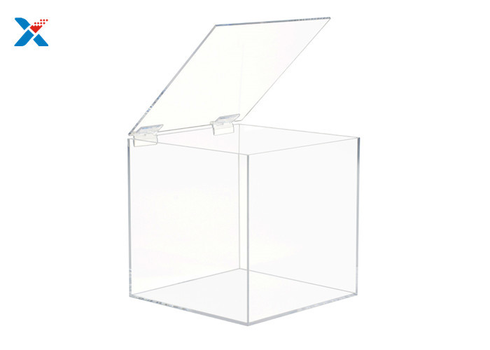 China Retail Store 5 Sided Acrylic Display Case Box With Hinged Lid For Candy Bin factory