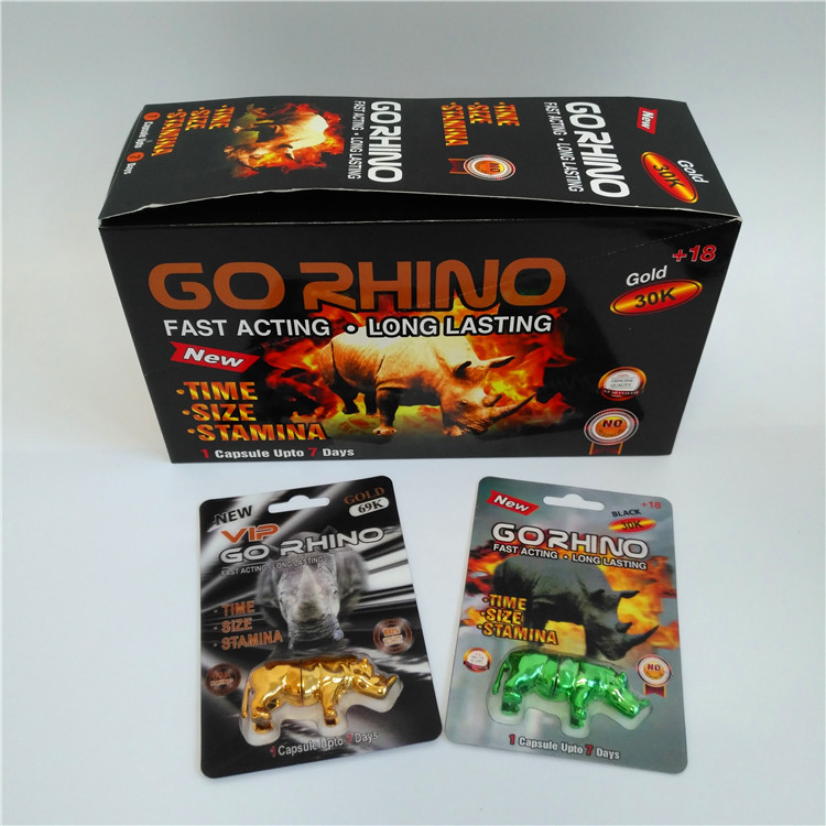 China Plastic Pill Bottle Capsule Blister Card Packaging Go Rhino Gold 3D Complete Set factory