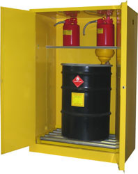 Quality Yellow Drum Flammable Storage Cabinet With Galvanized Steel Shelving for sale