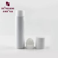 China Hot sale cosmetic glossy white color 1oz plastic deodorant roll on bottle factory