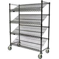 China Lab Use Air and Light Circulates Custom Cut Chrome Wire Storage Shelves 4 Tier factory