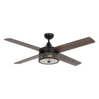 China Modern Solid Wood Iron Dimmable LED Ceiling Fan 40W For Living Room Bedroom factory