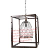 China YL-L1039 American Creative antique shabby chic Industrial Metal Globe Frame Chandelier factory