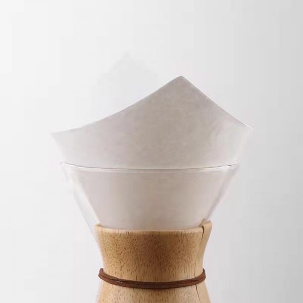 Quality 30x30cm Pour Over Glass Pot Chemex Coffee Filter Paper White And Brown for sale