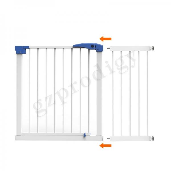 Quality 11.85 Inch Extendable Baby Gate , Ecofreindly Metal Dog Gate For Stairs for sale
