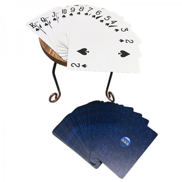 Quality 57*87mm Air Cushion Finish Playing Cards 555 Blue Back for sale