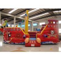 China Double Stitching Pirate Bounce House , Pirate Ship Inflatable Bouncer factory