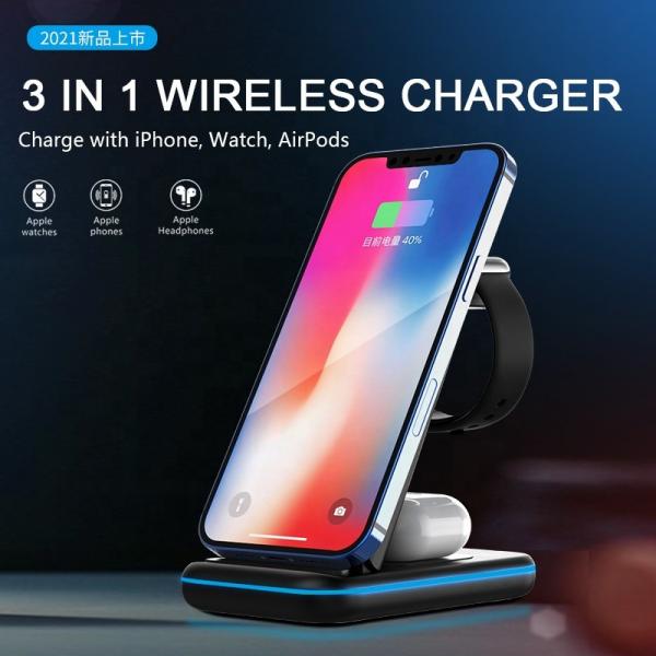 Quality 15w Wireless Charger Stand For Iphone , Qi Cell Phone Wireless Charging Station for sale