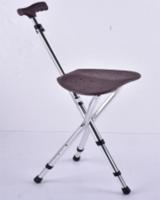 China High quality Folding walking stick seat crutch stool three legged canes for old people factory
