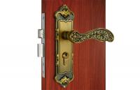 China Antique Yellow Bronze Mortise Locksets With Lever Handle Mortise Lock Body factory